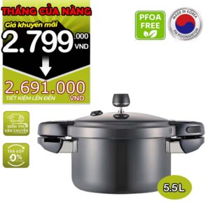 Nồi áp suất nhôm chống dính hiệu POONGNYUN [PN] BMPC-10 [5.5L]