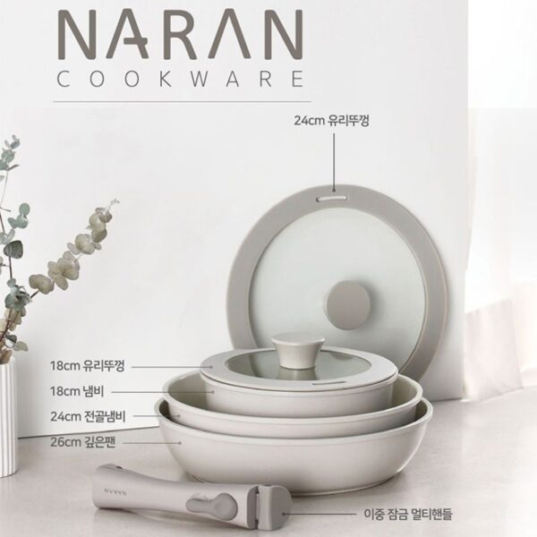 Bộ nồi ceramic chống dính hiệu POONGNYUN BNCPT-SET [6 món]