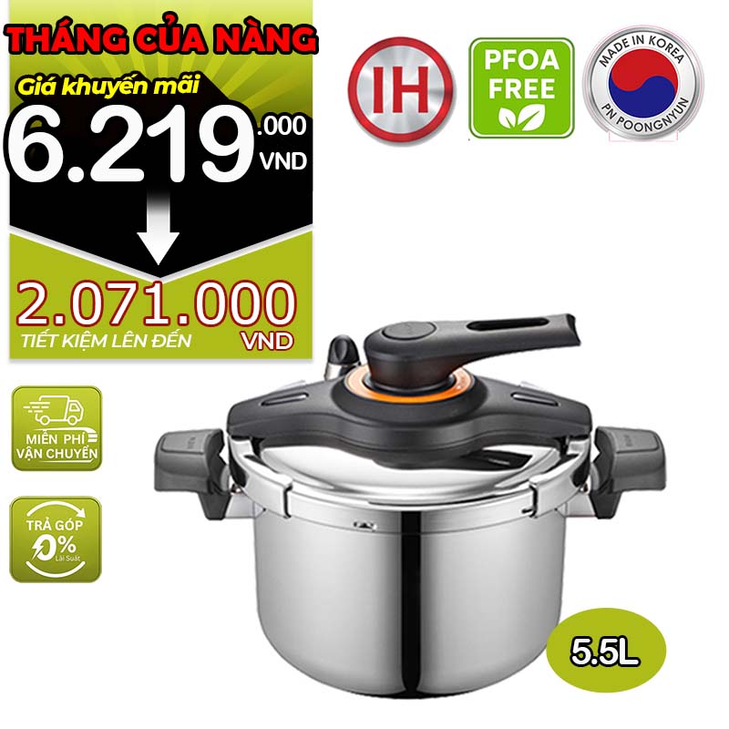 Nồi áp suất inox hiệu POONGNYUN [PN] VTSPC-10 [5.5L]
