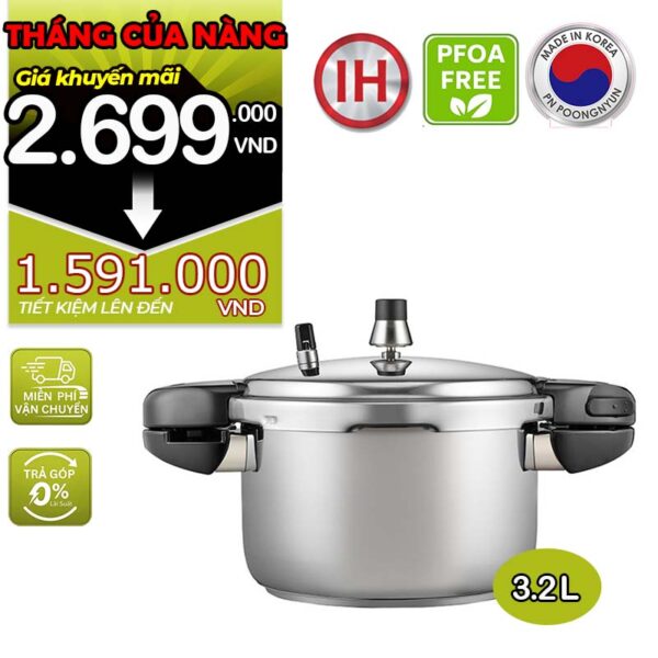 Nồi áp suất inox hiệu POONGNYUN [PN] HNVPC-06(IH) [3.2L]
