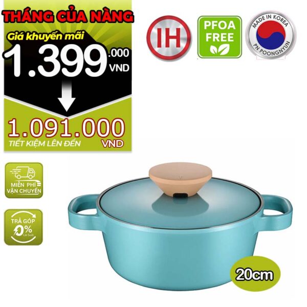Nồi casserole ceramic chống dính hiệu POONGNYUN [PN] BNPT-20C(IH) [2.3L]