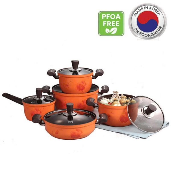 Bộ nồi ceramic chống dính hiệu POONGNYUN FACPT [5 nồi]