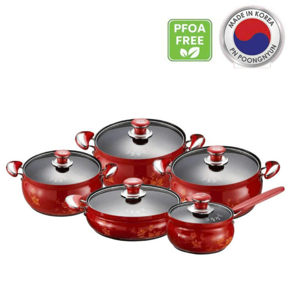 Bộ nồi nhôm chống dính hiệu POONGNYUN FAPV [5 nồi]