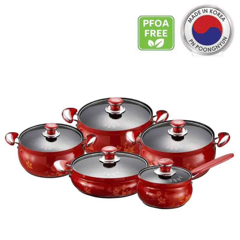 Bộ nồi nhôm chống dính hiệu POONGNYUN FAPV [5 nồi]
