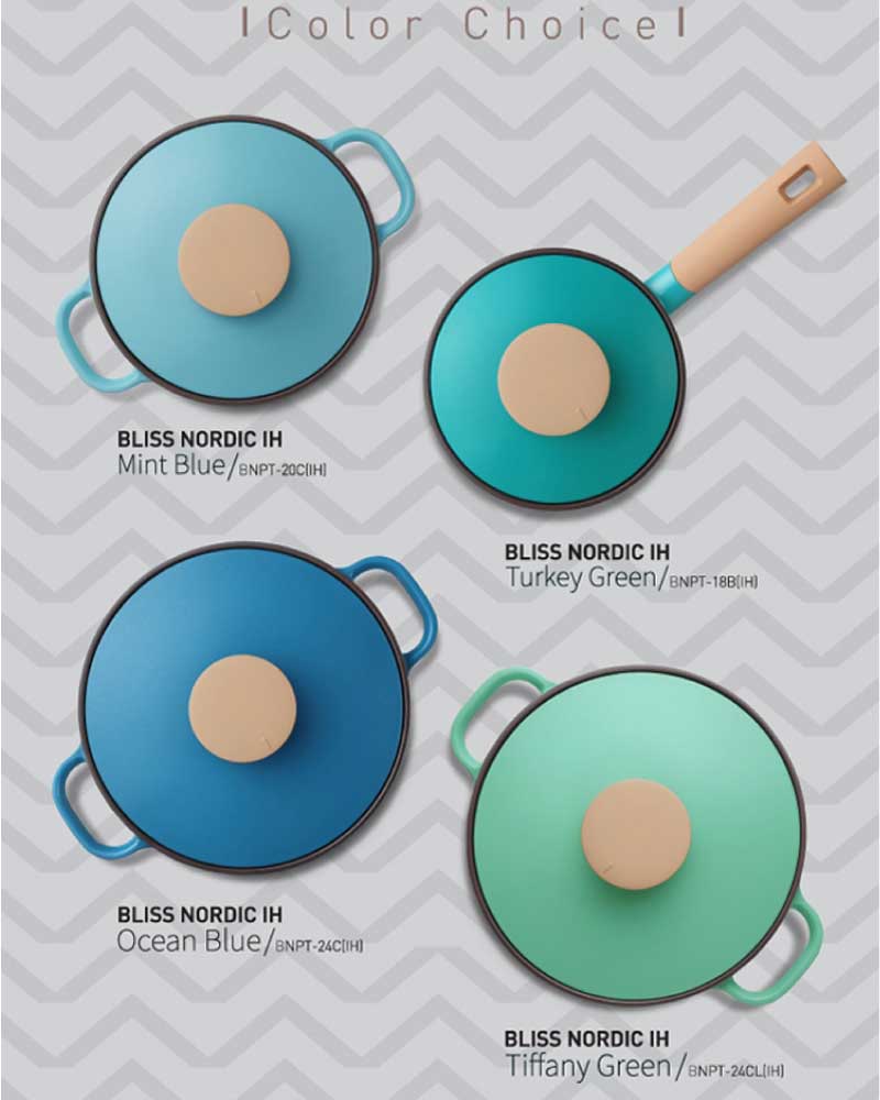 Bộ nồi ceramic chống dính hiệu POONGNYUN BNPT-4PCS [4 nồi]