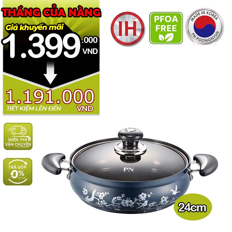 Nồi lẩu nhôm chống dính hiệu POONGNYUN [PN] FMPT-24CL(IH) [2.8L]