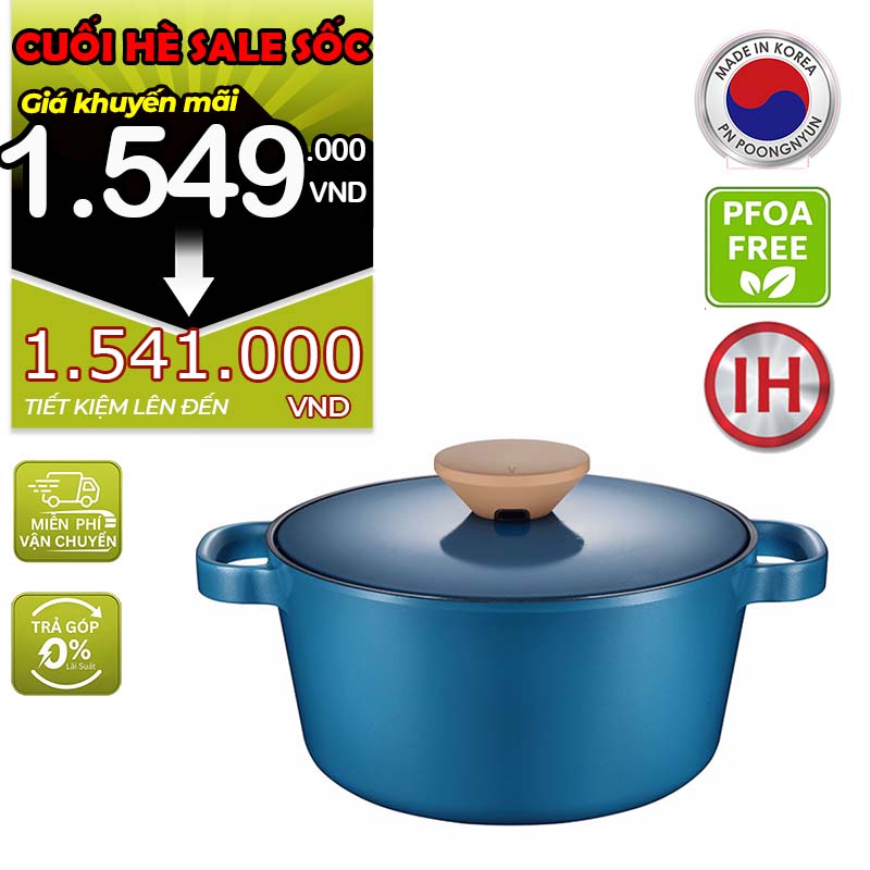 Nồi casserole ceramic chống dính hiệu POONGNYUN [PN] BNPT-24C(IH) [4.7L]