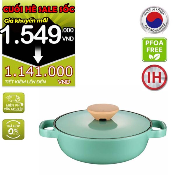 Nồi lẩu ceramic chống dính hiệu POONGNYUN [PN] BNPT-24CL(IH) [2.8L]