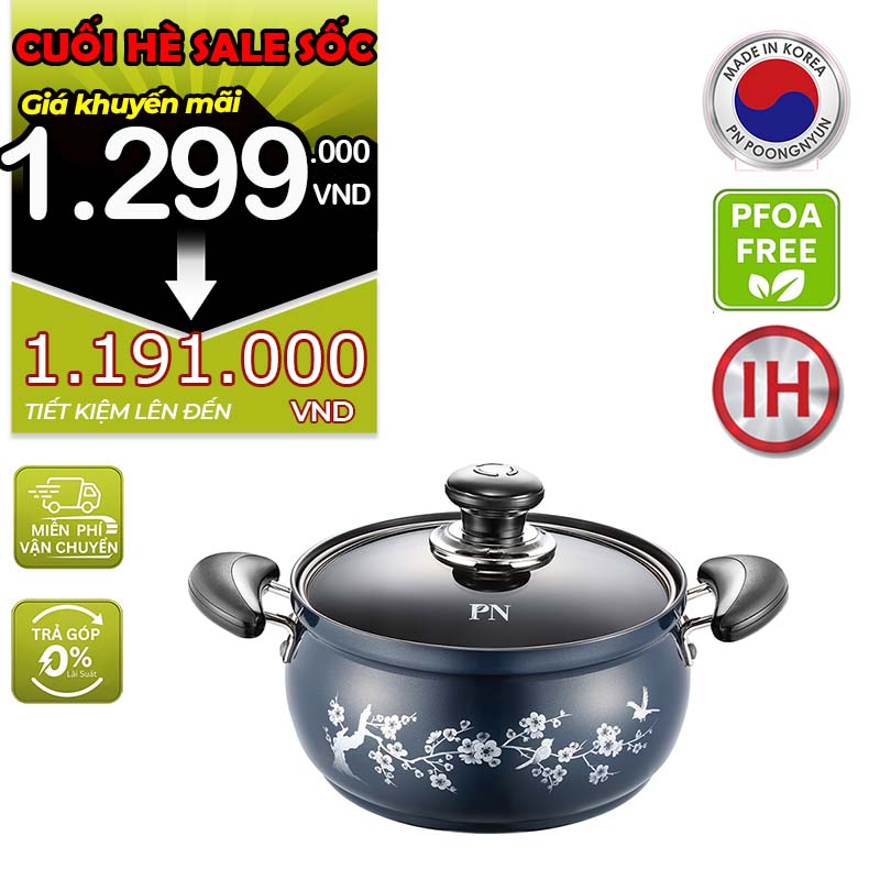 Nồi casserole nhôm chống dính hiệu POONGNYUN [PN] FMPT-20C(IH) [2.9L]