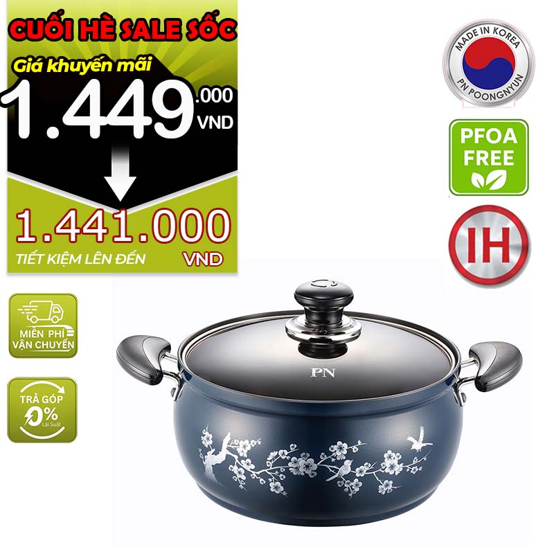 Nồi casserole nhôm chống dính hiệu POONGNYUN [PN] FMPT-24C(IH) [4.7L]