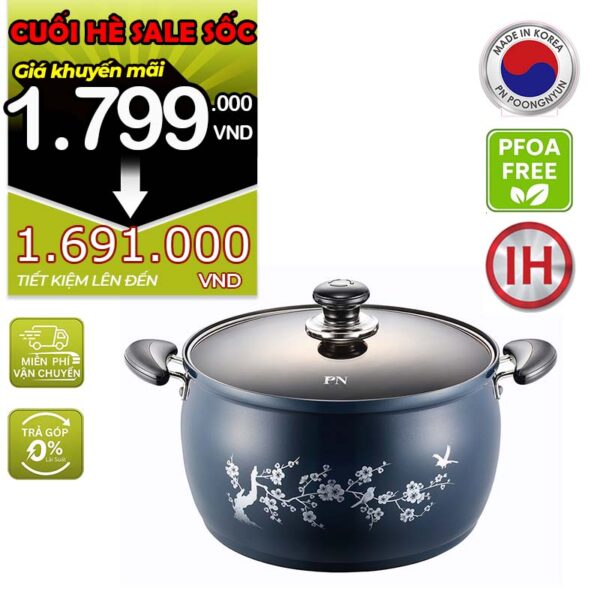 Nồi hầm nhôm chống dính hiệu POONGNYUN [PN] FMPT-28CH(IH) [9.5L]
