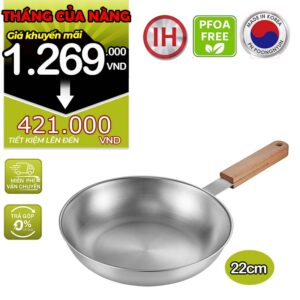 Chảo Inox lồng cạn hiệu POONGNYUN [PN] WWFP-22(IH) [22CM]