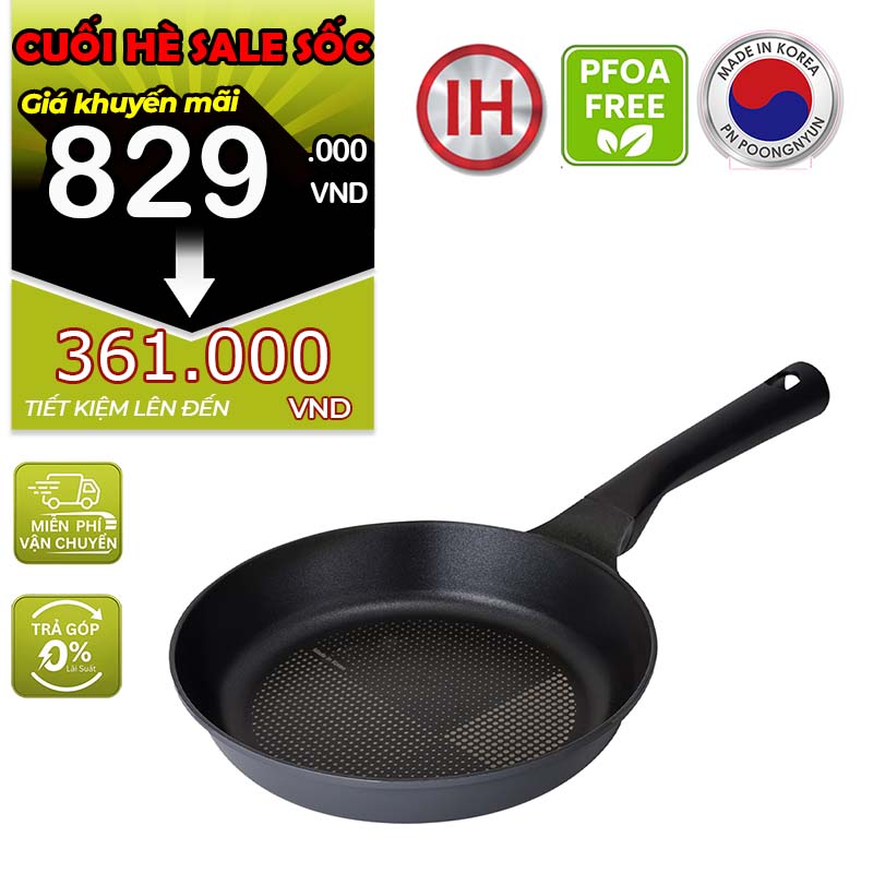 Chảo gang chống dính lồng cạn hiệu POONGNYUN [PN] MHFP-24(IH) [24CM]