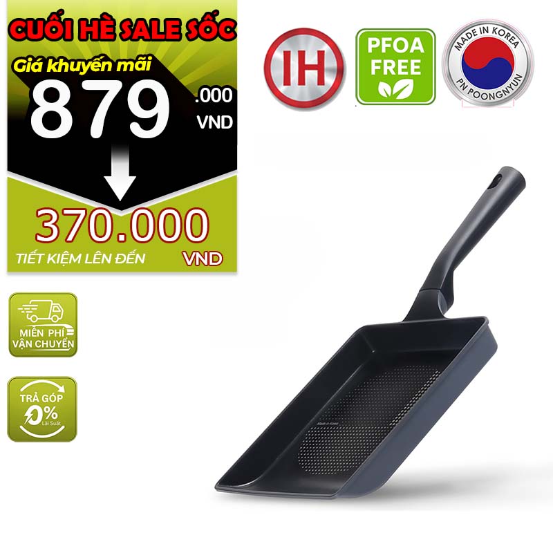 Chảo gang vuông chống dính chiên trứng hiệu POONGNYUN [PN] MHFP-25S(IH) [25x22CM]