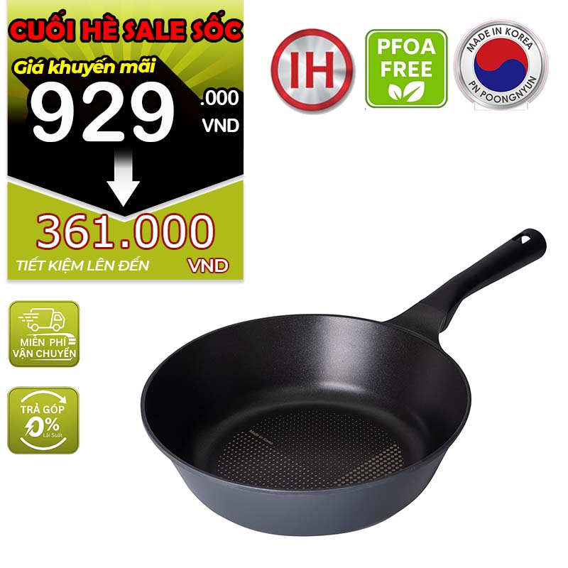 Chảo gang chống dính lồng sâu hiệu POONGNYUN [PN] MHWP-28(IH) [28CM]