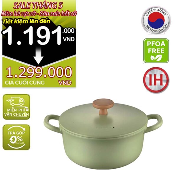 Nồi casserole ceramic chống dính hiệu POONGNYUN BLRPT-20C(IH) [2.3L]