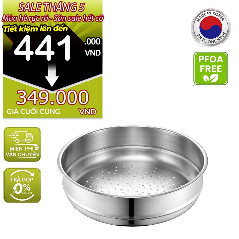 Xửng hấp inox hiệu POONGNYUN LCPT-28S [28cm]