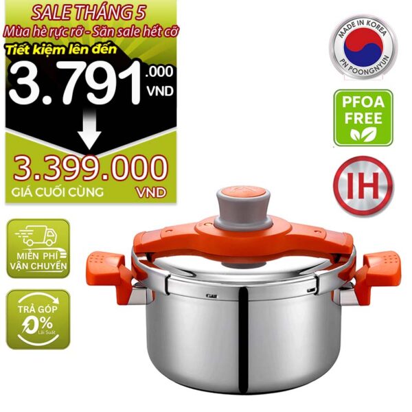 Nồi áp suất inox hiệu POONGNYUN VBVPC-08 [4.5L]